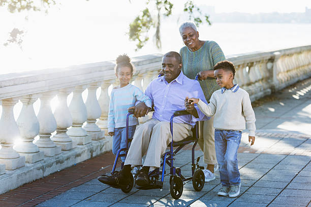 istock Children taking a walk with their grandparents 466341088