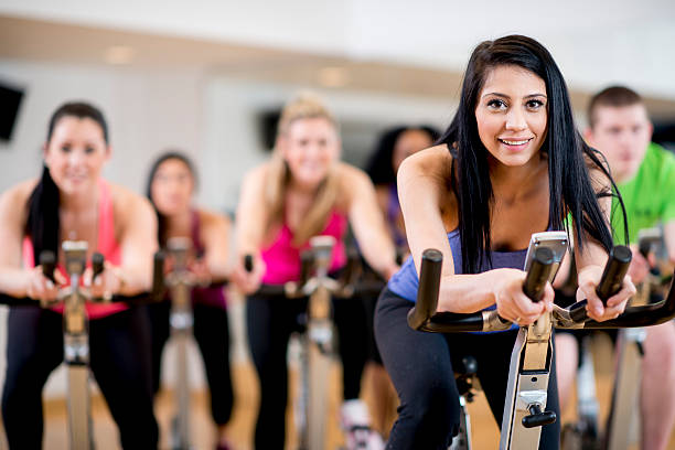 istock Attractive Female in exercising Class 466341550
