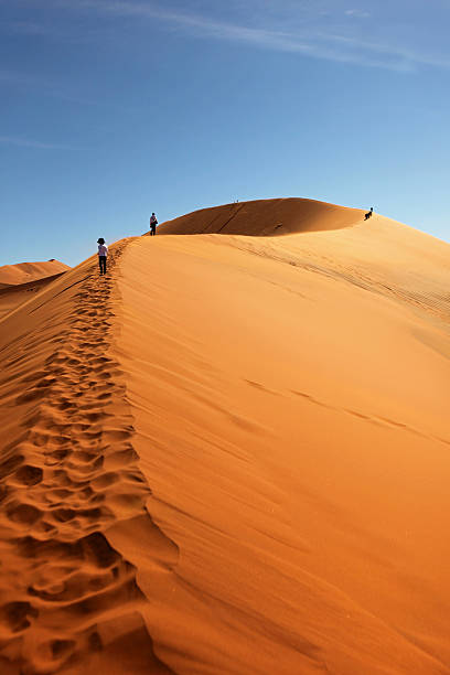 istock People Climbing Red Sand Dunes at Sossusvlei, Namibia 466341802