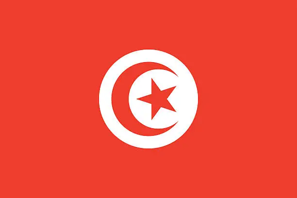 Vector illustration of tunisia flag