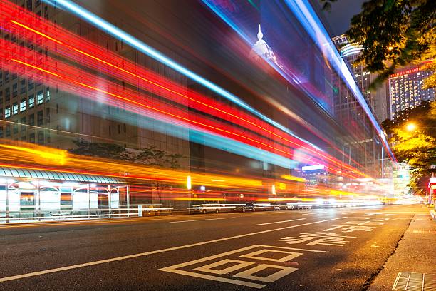 istock Modern city at night,taiwan, China. 466343863