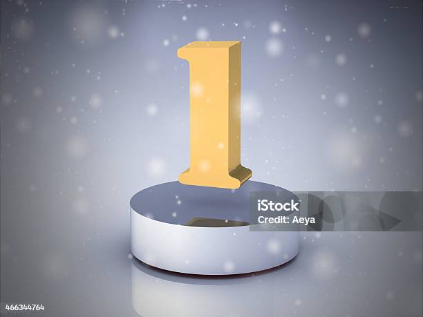 The Number 1 Gold Stock Photo - Download Image Now - 2015, Alphabet, Business