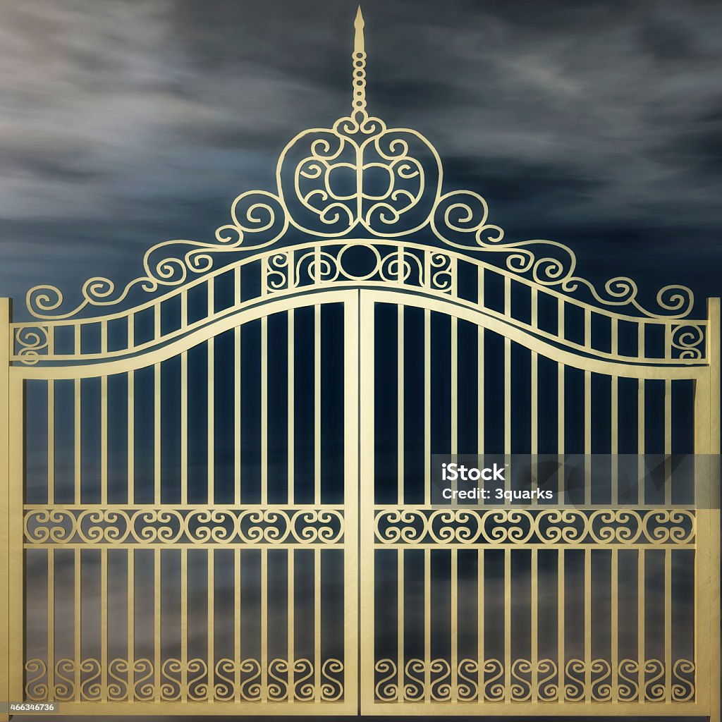 Golden Gate Digital Illustration of a golden Gate Ethereal Stock Photo