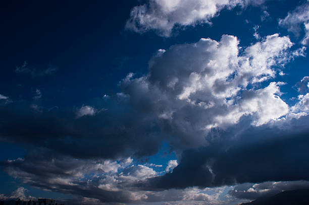 cloudy sky cloudy very beautiful sky with dark blue colors beautiful multi colored tranquil scene enjoyment stock pictures, royalty-free photos & images