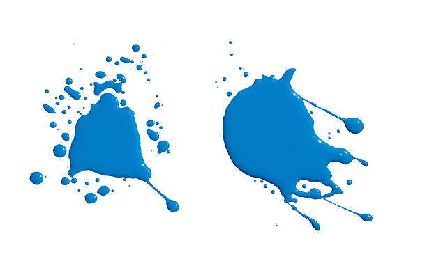 splats splashes and blobs of brightly colored paint in different shapes drips isolated on white