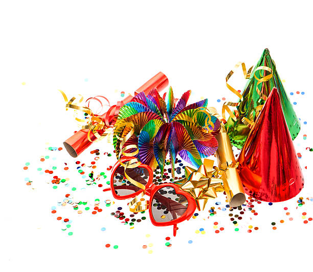 istock decoration with garlands, confetti and party accessories 466347559