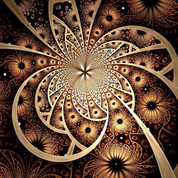 istock Symmetrical fractal flower, digital artwork for creative graphic 466348249