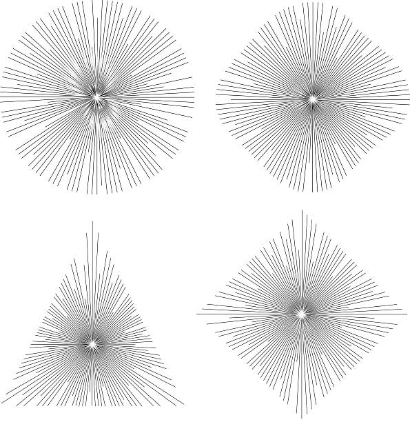 Vector set explosions in different shapes. vector art illustration