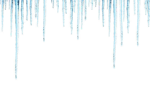 Fronteira sem costura com pingentes de gelo - foto de acervo