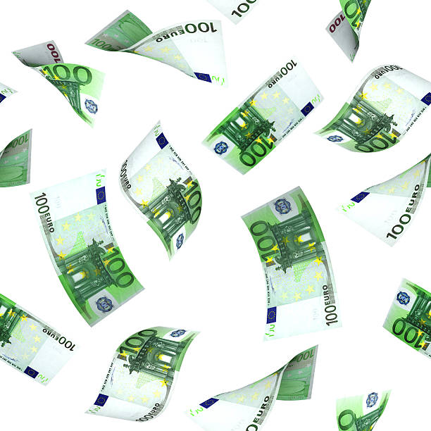 istock Seamless background with flying euro banknotes 466352489