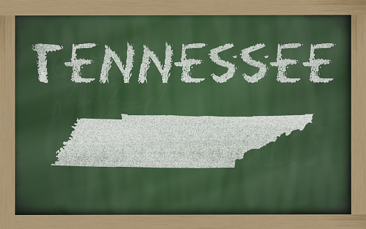 drawing of tennessee state on chalkboard, drawn by chalk
