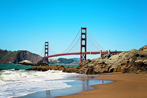 ゴールデンゲートブリッジ - baker beach ストックフォトと画像