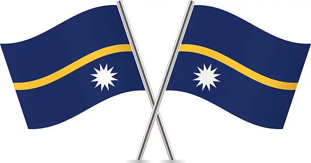 Vector illustration of Nauru flags. Vector.