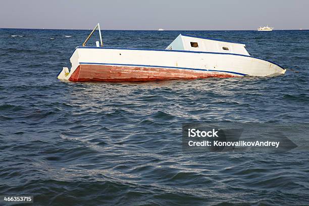 Sunken Boat Stock Photo - Download Image Now - Crash, Sailing, Misfortune