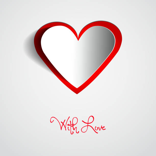 istock Happy Valentines Day - Red Heart Paper Sticker 466355927
