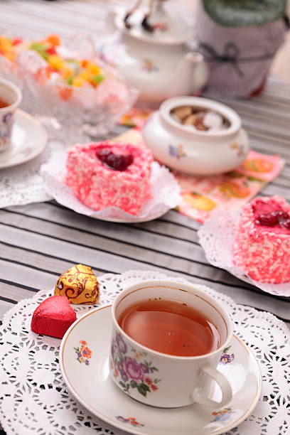 istock Warm cup of tea and sweets 466359191