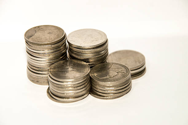 coin stack stock photo