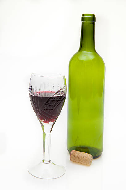 istock Glass of wine and bottle 466361091