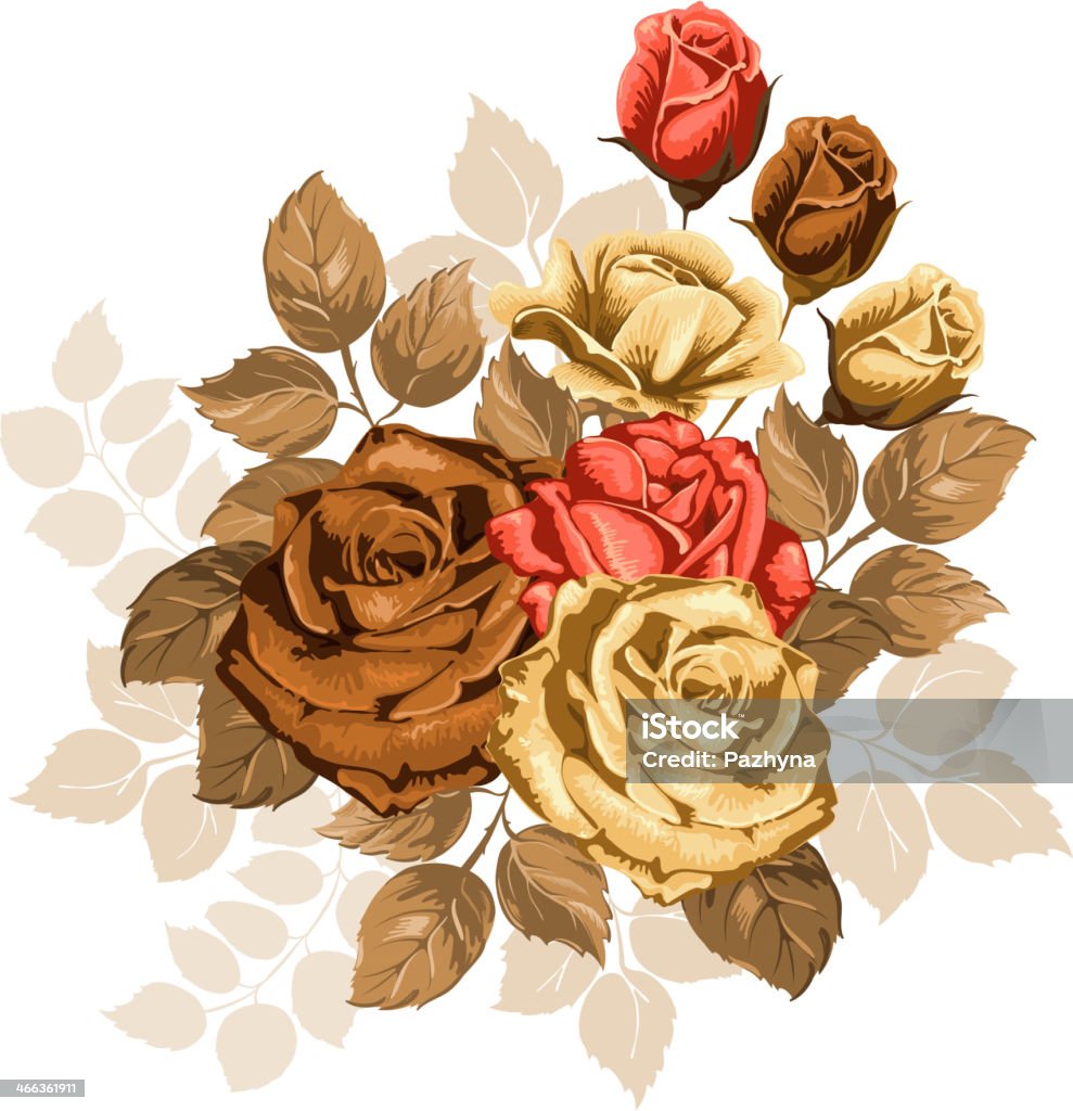 Vintage bouquet - arte vettoriale royalty-free di Arabesco - Motivo ornamentale