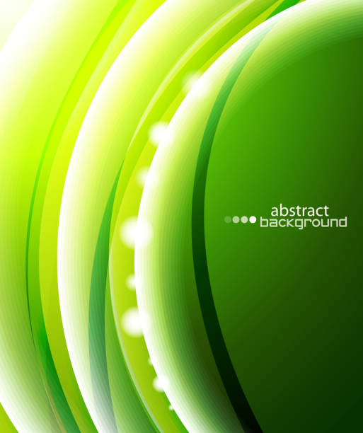 グリーン波背景 - green background wave abstract light点のイラスト素材／クリップアート素材／マンガ素材／アイコン素材
