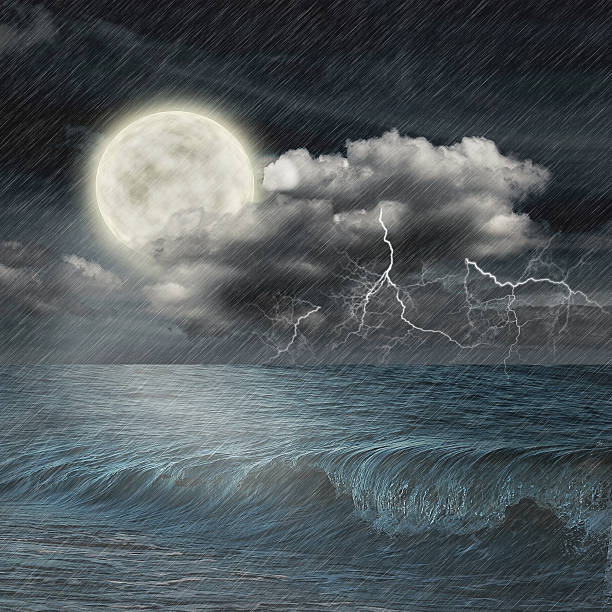 istock storm evening on ocean and the moon 466367063