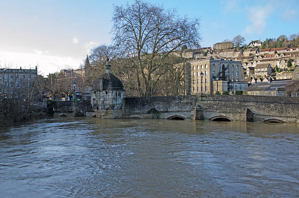 istock Town bridge, Bradford on Avon during a flood 466367201