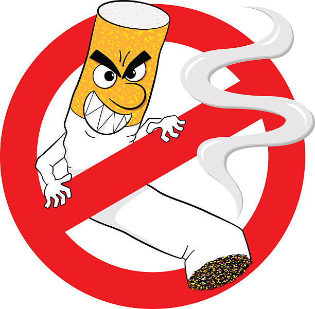ilustrações, clipart, desenhos animados e ícones de placa de proibido fumar com o cigarro dos - ideas tobacco product addiction anti smoking