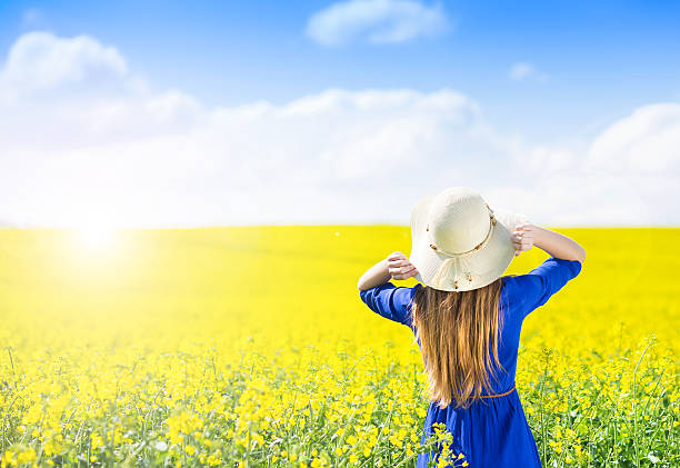 istock Woman in canola field 466367756