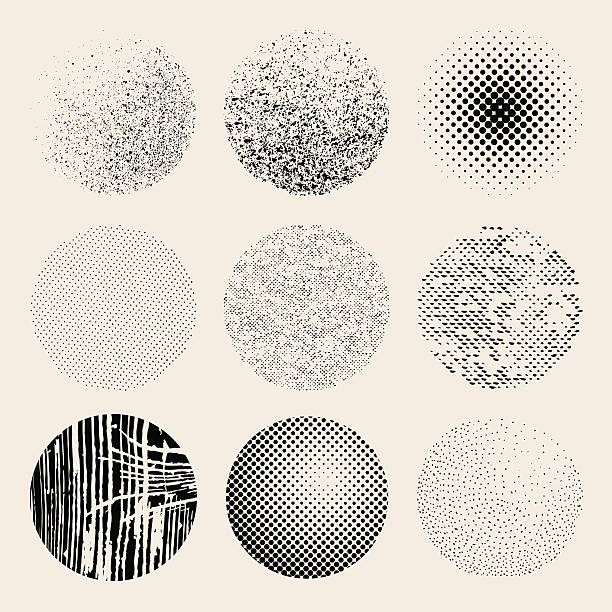 Textured effects circles Easily editable flat vector textures with a background colour layer. dirty wood stock illustrations