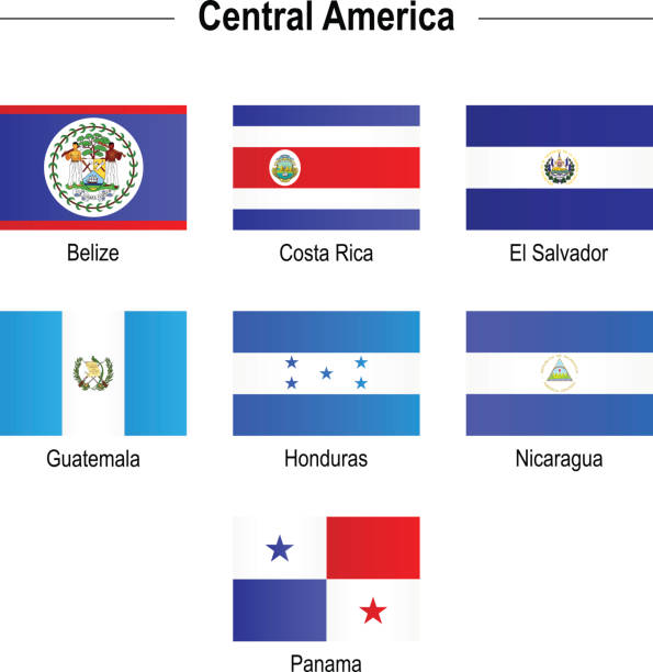 флаги-центральная америка - flag of belize stock illustrations