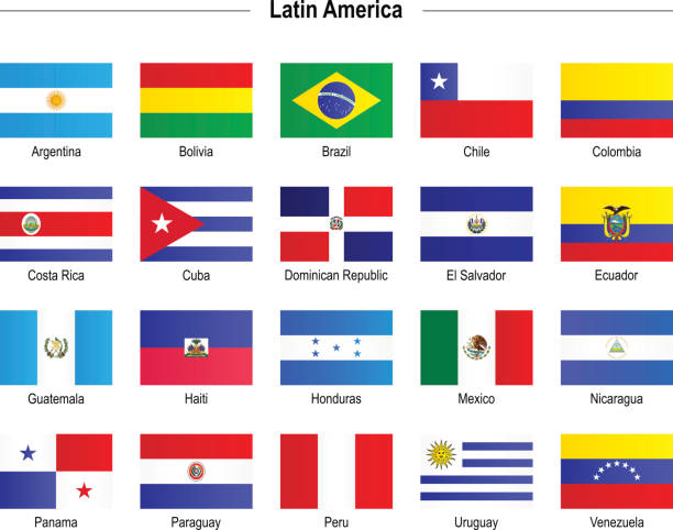 flags-ameryka łacińska - flaga kostaryki stock illustrations
