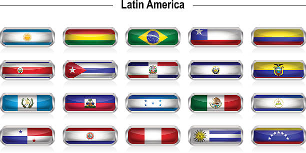 Flags - Latin America Flags - Latin America panamanian flag stock illustrations