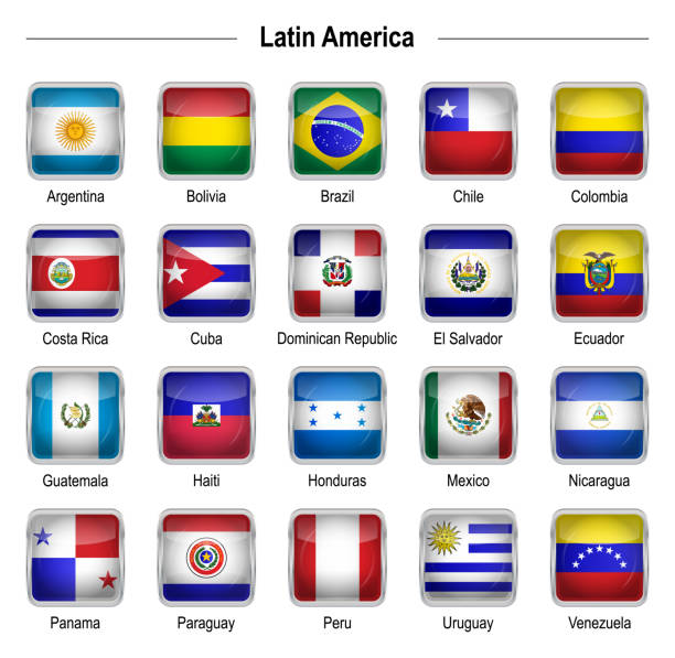 Flags - Latin America Flags - Latin America panamanian flag stock illustrations