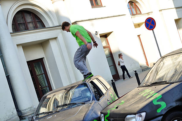 Parkour jump stock photo