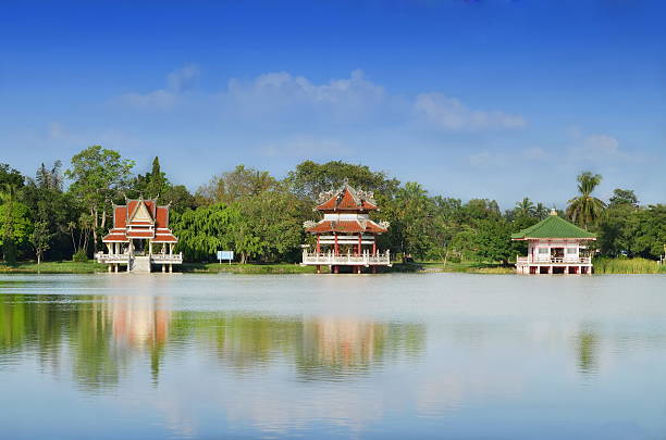 istock Pavilion of three style in the park 466373365