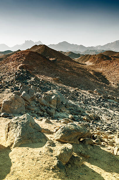 istock Beautiful mountains in the Arabian desert at sunset 466373454