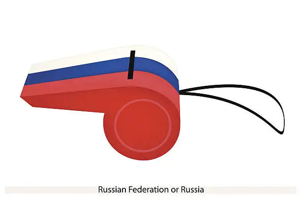 Vector illustration of Whistle of The Russian Federation Flag