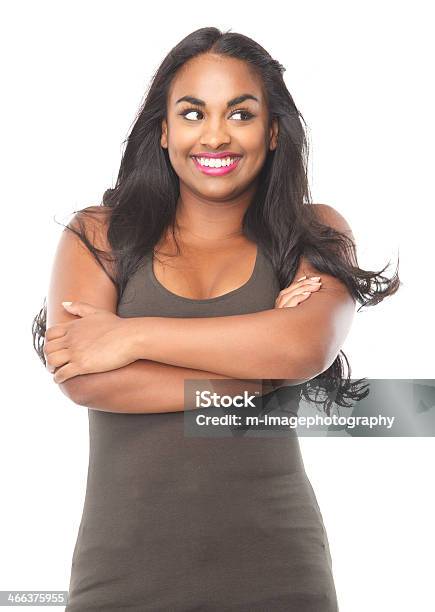 Close Up Portrait Of A Cute African American Girl Smiling Stock Photo - Download Image Now