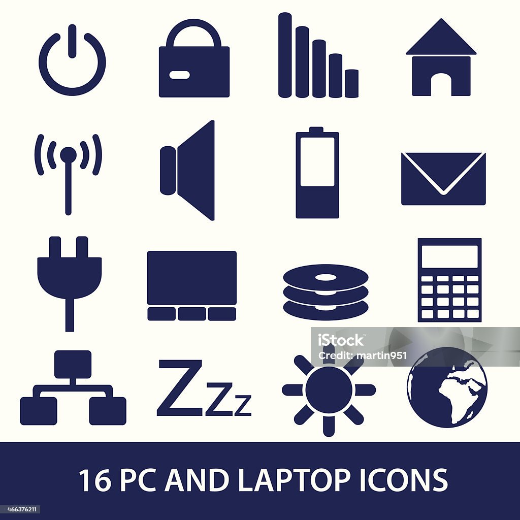 Ordinateur portable et ordinateur signe icônes eps10 - clipart vectoriel de Alimentation électrique libre de droits