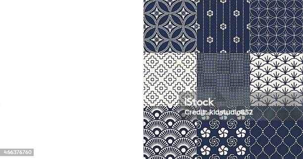 Various Japanese Pattern Of Traditional Mesh Stock Illustration - Download Image Now - Japanese Culture, Pattern, Backgrounds