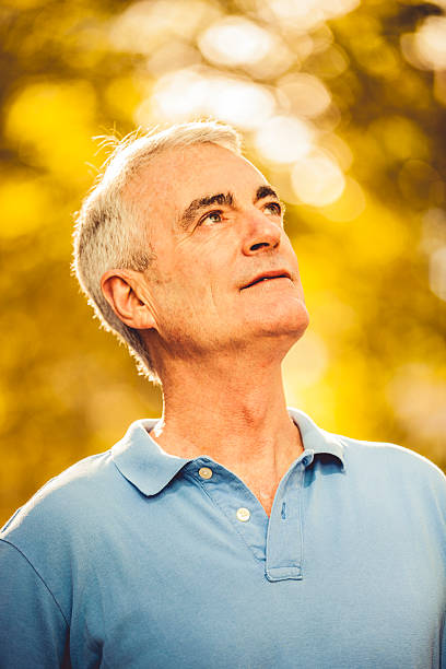istock Portrait of a mature man looking up 466377052