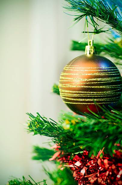 istock Closeup of christmas tree with bauble 466377659
