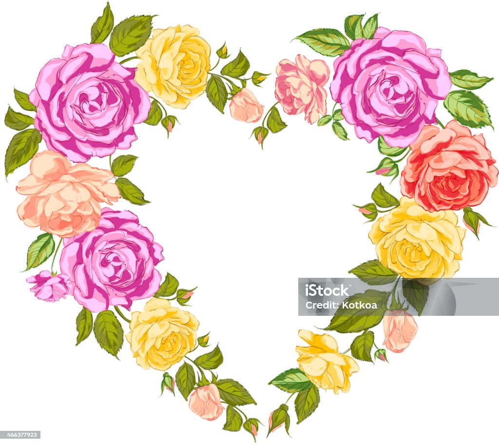 Real Roses Heart Frame Roses Heart Frame Stock Illustration - Download Image Now - Abstract ...