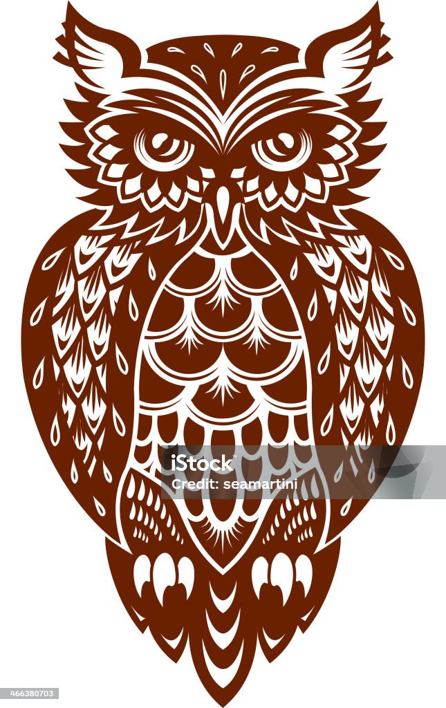 Brown owl Brown owl in ornamental style for mascot or another design Owl stock vector