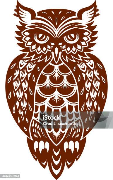 Brown Owl Stock Illustration - Download Image Now - Owl, Retro Style, Abstract