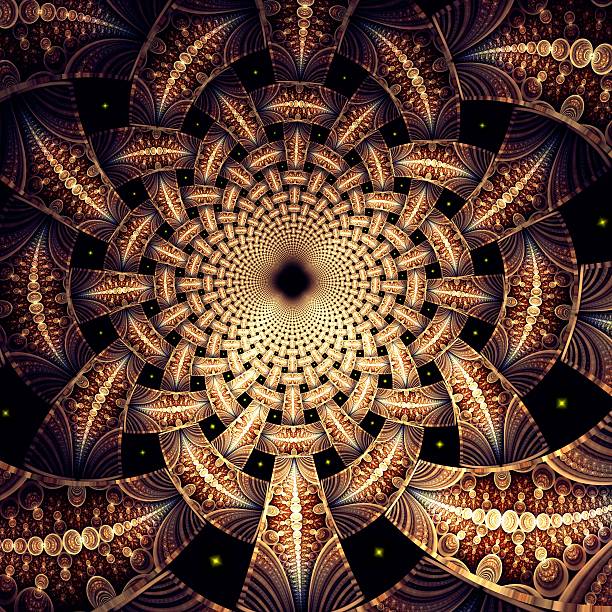 istock Symmetrical fractal flower, digital artwork for creative graphic 466381657