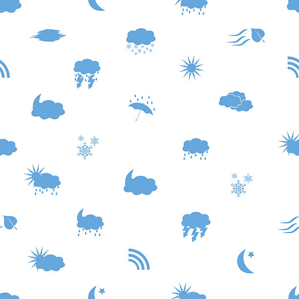 wetter-icons muster eps10 - seamless pattern meteorology snowflake stock-grafiken, -clipart, -cartoons und -symbole