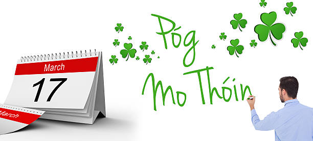 istock Composite image of man writing patricks day greeting 466385146