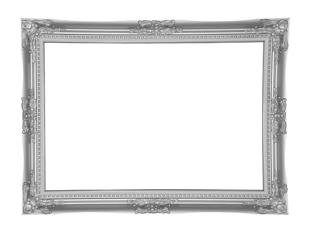 istock The antique silver frame on the white background 466385908
