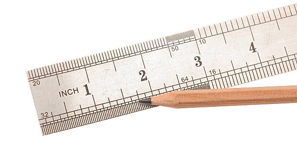 istock steel ruler and wood pencil on white 466386579